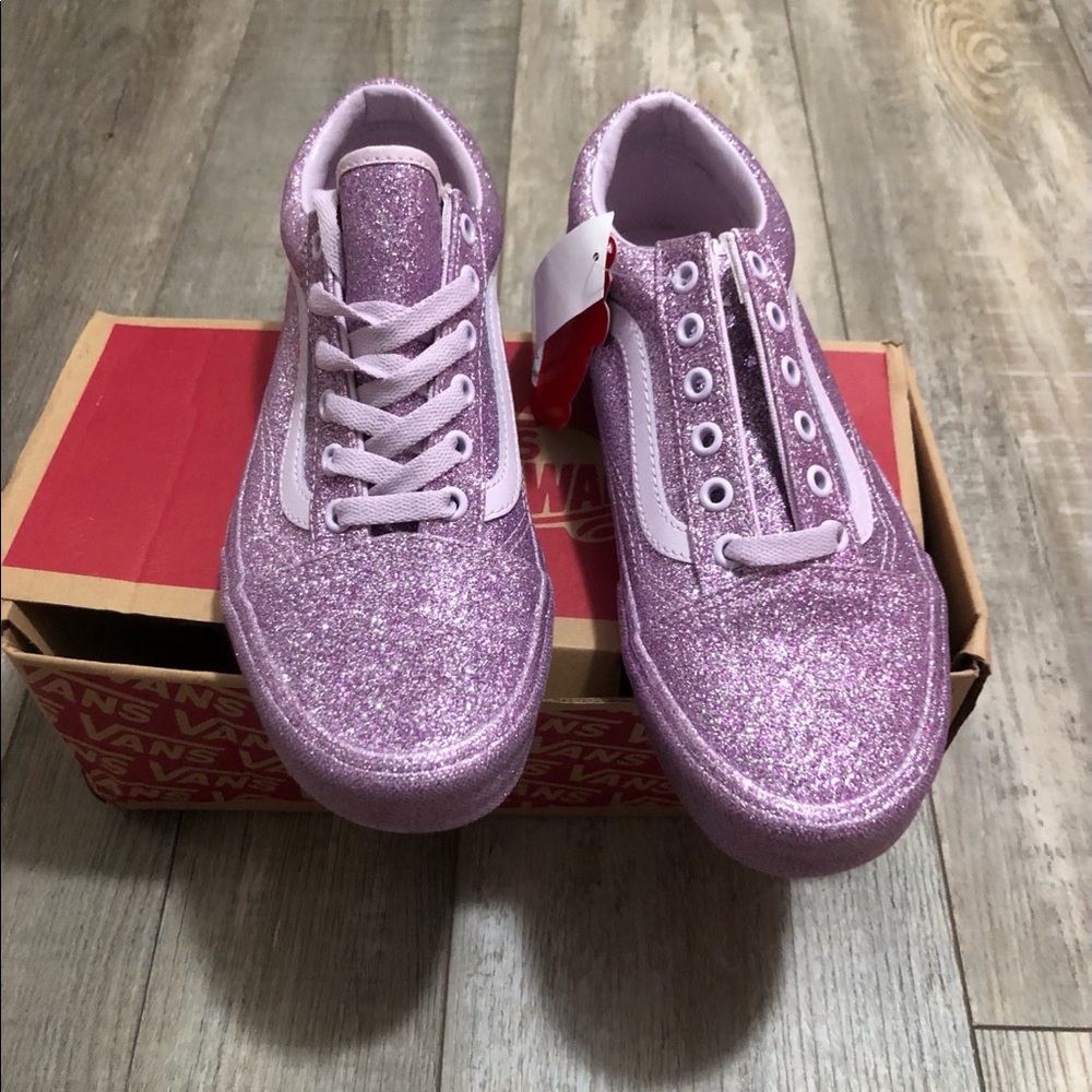 Vans Old Skool rainbow glitter shoes women size 7